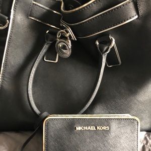 Michael Kors black purse and matching wallet